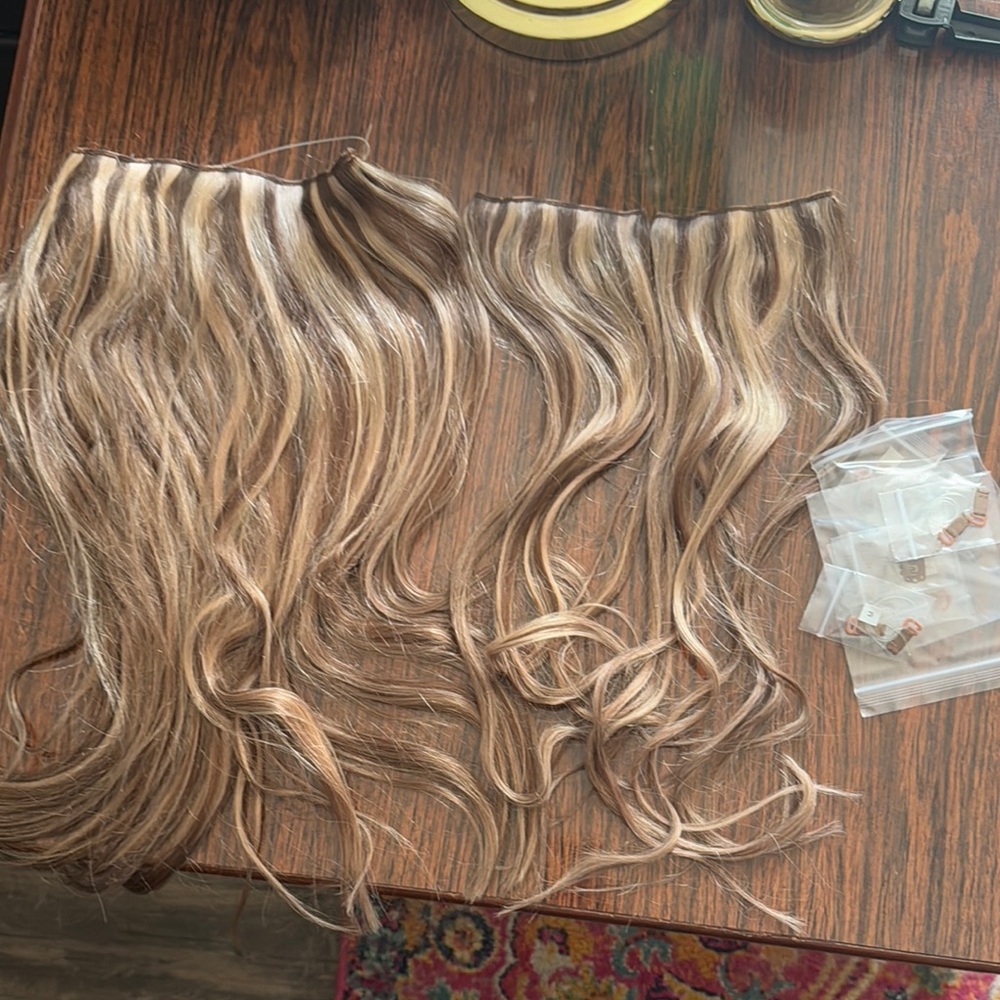 Luxy Hair Ash Brown Highlight Halo 20 inch, 180 gram - Hair Extensions